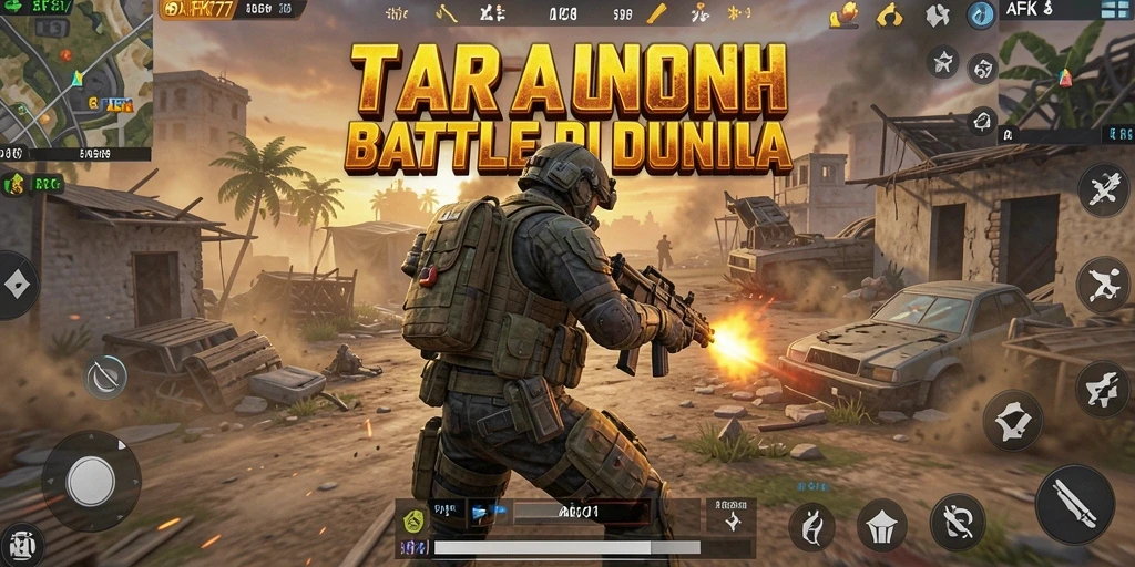 Gameplay seru AFK77 dalam pertarungan Battle Royale.
