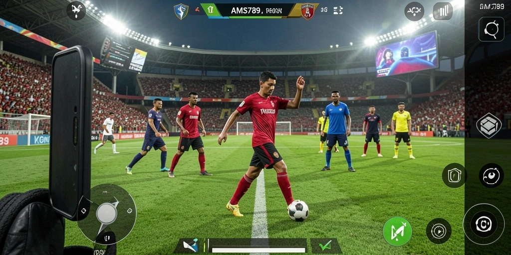 Screenshot utama AMS789 menampilkan aksi seru dari pertandingan olahraga.