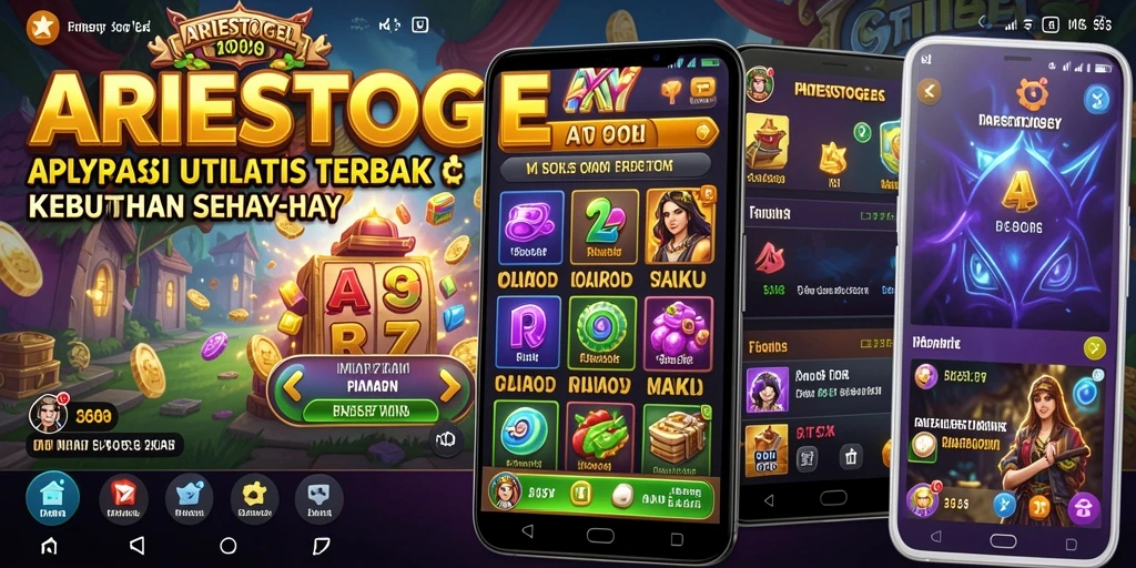 Screenshot utama ARIESTOGEL menampilkan antarmuka aplikasinya yang menarik.