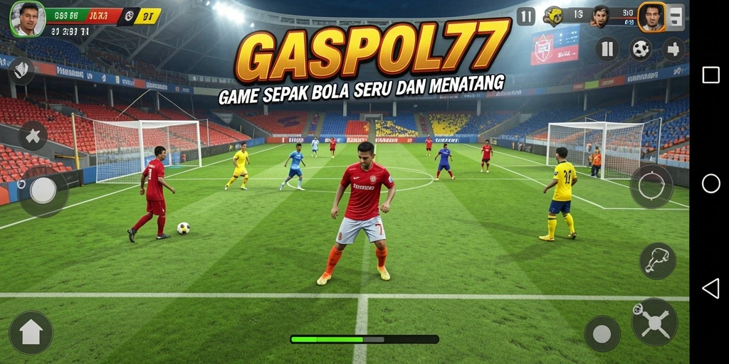 Screenshot <strong>GASPOL77</strong> menampilkan aksi seru di lapangan sepak bola.