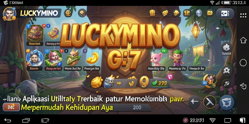 Tampilan antarmuka LUCKYMINO yang user-friendly dan fungsional.