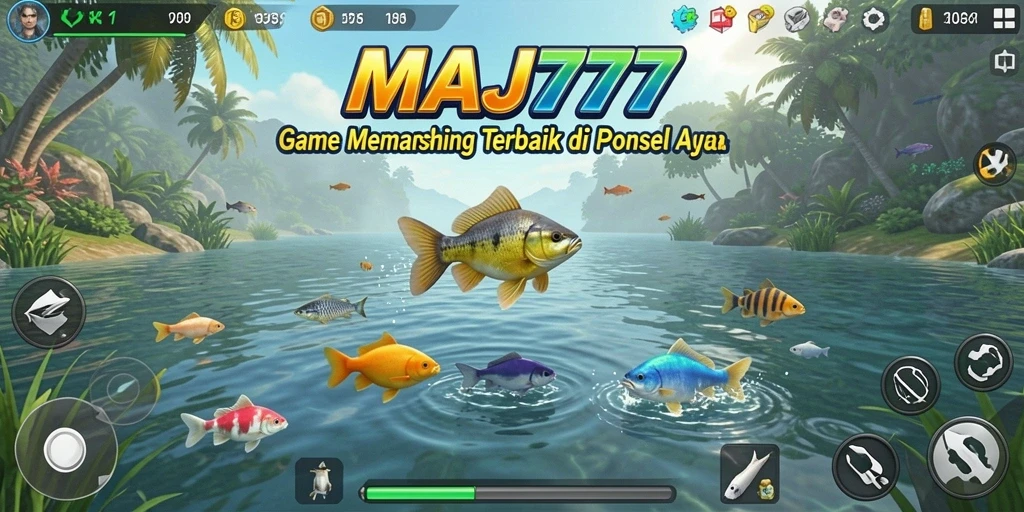 Screenshot MAJ777 menampilkan gameplay memancing yang seru dan interaktif.