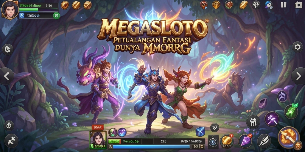 Screenshot gameplay MEGASLOTO menampilkan pertarungan seru antar pemain.