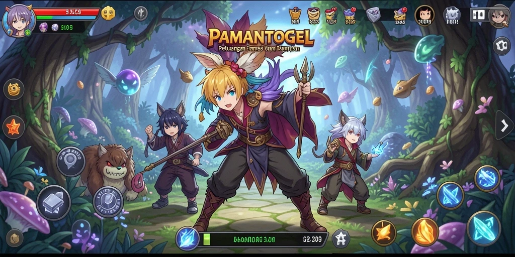 Tampilan gameplay PAMANTOGEL dengan karakter anime yang menawan.