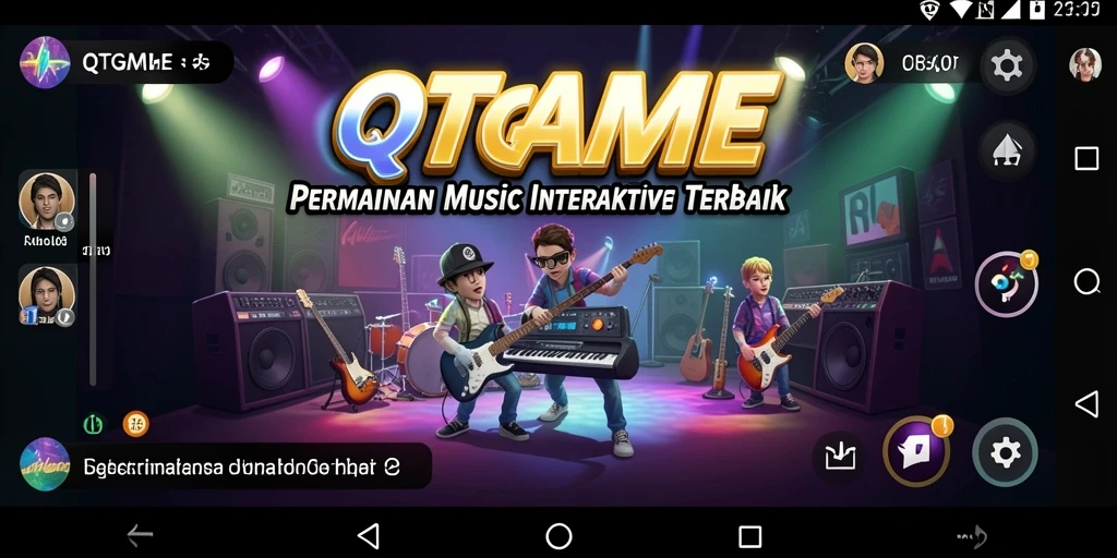 Tampilan gameplay QTGAME menampilkan tantangan musik yang mendebarkan.