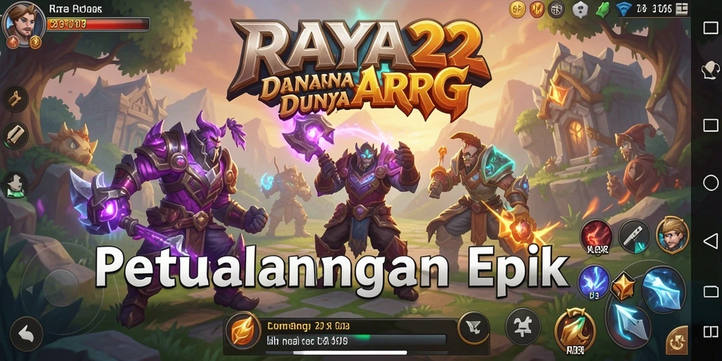 Tampilan gameplay <strong>RAYA22</strong> yang mendebarkan saat bertarung melawan monster.