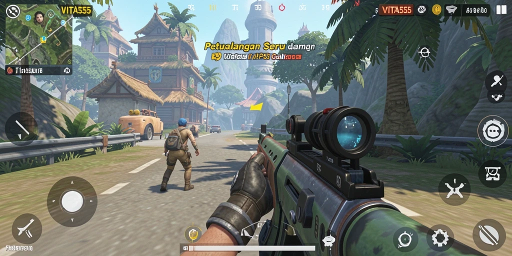 Tampilan aksi seru di dalam game TPS VITA555.