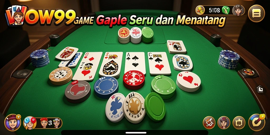 Tampilan gameplay Gaple yang seru dan menantang di WOW99.